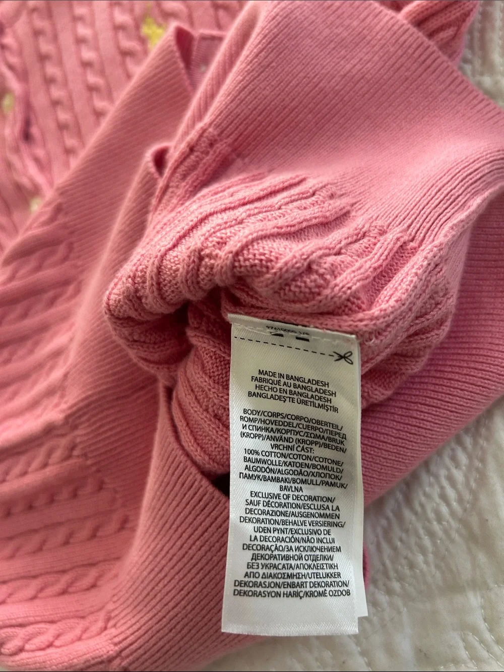 Ralph Lauren Pink Cable-Knit Button Cardigan